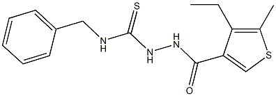 N-benzyl-2-[(4-ethyl-5-methyl-3-thienyl)carbonyl]hydrazinecarbothioamide,438234-72-1,结构式