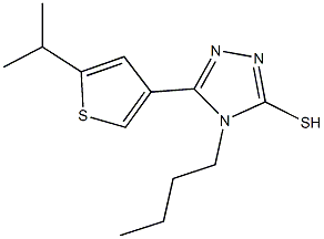 4-butyl-5-(5-isopropyl-3-thienyl)-4H-1,2,4-triazol-3-yl hydrosulfide 化学構造式