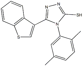5-(1-benzothien-3-yl)-4-(2,5-dimethylphenyl)-4H-1,2,4-triazole-3-thiol Struktur