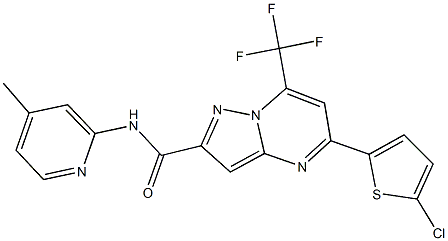 5-(5-chloro-2-thienyl)-N-(4-methyl-2-pyridinyl)-7-(trifluoromethyl)pyrazolo[1,5-a]pyrimidine-2-carboxamide 化学構造式