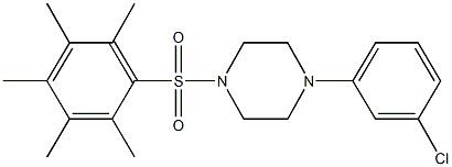 1-(3-chlorophenyl)-4-[(2,3,4,5,6-pentamethylphenyl)sulfonyl]piperazine Struktur