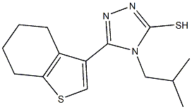 4-isobutyl-5-(4,5,6,7-tetrahydro-1-benzothien-3-yl)-4H-1,2,4-triazol-3-yl hydrosulfide Structure