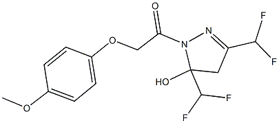 3,5-bis(difluoromethyl)-1-[(4-methoxyphenoxy)acetyl]-4,5-dihydro-1H-pyrazol-5-ol|