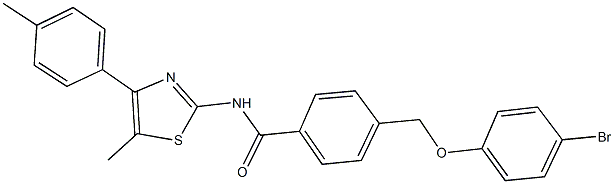 438235-32-6 4-[(4-bromophenoxy)methyl]-N-[5-methyl-4-(4-methylphenyl)-1,3-thiazol-2-yl]benzamide