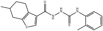 N-(2-methylphenyl)-2-[(6-methyl-4,5,6,7-tetrahydro-1-benzothien-3-yl)carbonyl]hydrazinecarbothioamide Structure