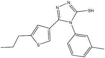 4-(3-methylphenyl)-5-(5-propyl-3-thienyl)-4H-1,2,4-triazol-3-yl hydrosulfide Struktur