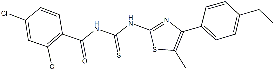 N-(2,4-dichlorobenzoyl)-N'-[4-(4-ethylphenyl)-5-methyl-1,3-thiazol-2-yl]thiourea Struktur