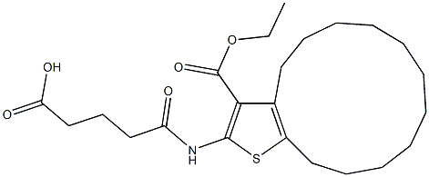 5-{[3-(ethoxycarbonyl)-5,6,7,8,9,10,11,12,13,14-decahydro-4H-cyclotrideca[b]thien-2-yl]amino}-5-oxopentanoic acid Structure