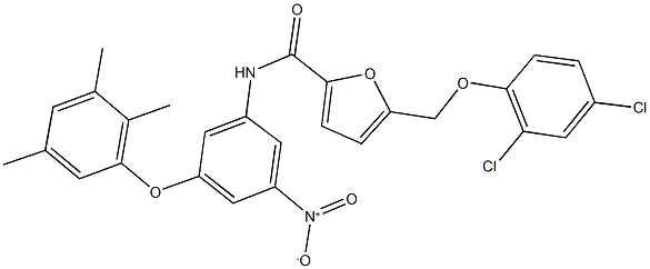 5-[(2,4-dichlorophenoxy)methyl]-N-[3-nitro-5-(2,3,5-trimethylphenoxy)phenyl]-2-furamide|