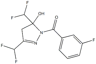 3,5-bis(difluoromethyl)-1-(3-fluorobenzoyl)-4,5-dihydro-1H-pyrazol-5-ol Structure