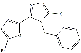 4-benzyl-5-(5-bromo-2-furyl)-4H-1,2,4-triazole-3-thiol 化学構造式