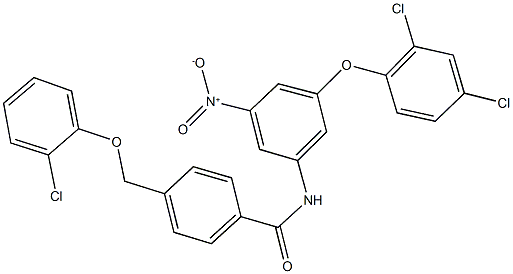 4-[(2-chlorophenoxy)methyl]-N-{3-(2,4-dichlorophenoxy)-5-nitrophenyl}benzamide 结构式