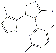 4-(2,5-dimethylphenyl)-5-(3-methyl-2-thienyl)-4H-1,2,4-triazol-3-yl hydrosulfide 化学構造式