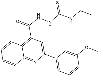 N-ethyl-2-{[2-(3-methoxyphenyl)-4-quinolinyl]carbonyl}hydrazinecarbothioamide 化学構造式