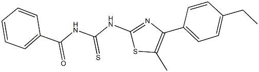 N-benzoyl-N'-[4-(4-ethylphenyl)-5-methyl-1,3-thiazol-2-yl]thiourea Struktur