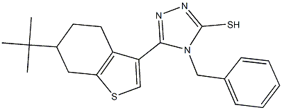 4-benzyl-5-(6-tert-butyl-4,5,6,7-tetrahydro-1-benzothien-3-yl)-4H-1,2,4-triazole-3-thiol Structure