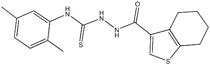 N-(2,5-dimethylphenyl)-2-(4,5,6,7-tetrahydro-1-benzothien-3-ylcarbonyl)hydrazinecarbothioamide 化学構造式