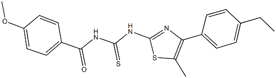 N-[4-(4-ethylphenyl)-5-methyl-1,3-thiazol-2-yl]-N'-(4-methoxybenzoyl)thiourea 结构式