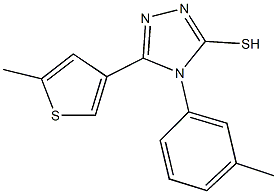 4-(3-methylphenyl)-5-(5-methyl-3-thienyl)-4H-1,2,4-triazol-3-yl hydrosulfide Structure