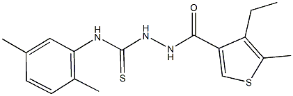 N-(2,5-dimethylphenyl)-2-[(4-ethyl-5-methyl-3-thienyl)carbonyl]hydrazinecarbothioamide Struktur