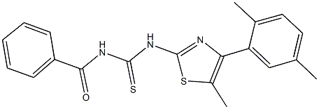 N-benzoyl-N'-[4-(2,5-dimethylphenyl)-5-methyl-1,3-thiazol-2-yl]thiourea Structure