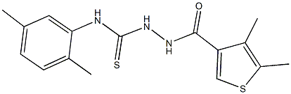 N-(2,5-dimethylphenyl)-2-[(4,5-dimethyl-3-thienyl)carbonyl]hydrazinecarbothioamide,438237-38-8,结构式