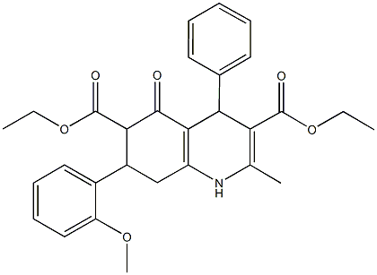 diethyl 7-(2-methoxyphenyl)-2-methyl-5-oxo-4-phenyl-1,4,5,6,7,8-hexahydro-3,6-quinolinedicarboxylate,438238-86-9,结构式