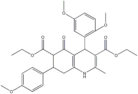diethyl 4-(2,5-dimethoxyphenyl)-7-(4-methoxyphenyl)-2-methyl-5-oxo-1,4,5,6,7,8-hexahydro-3,6-quinolinedicarboxylate Structure