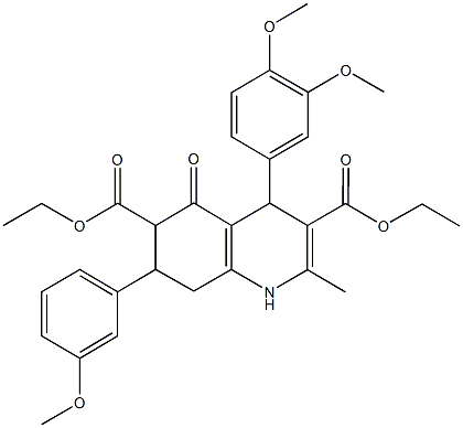 diethyl 4-(3,4-dimethoxyphenyl)-7-(3-methoxyphenyl)-2-methyl-5-oxo-1,4,5,6,7,8-hexahydro-3,6-quinolinedicarboxylate|