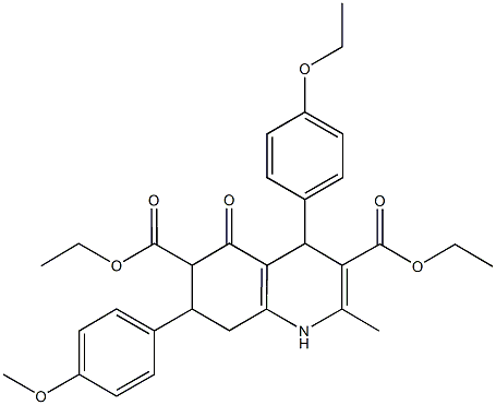 diethyl 4-(4-ethoxyphenyl)-7-(4-methoxyphenyl)-2-methyl-5-oxo-1,4,5,6,7,8-hexahydro-3,6-quinolinedicarboxylate Structure