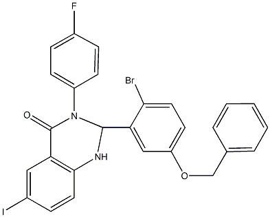 438452-78-9 2-[5-(benzyloxy)-2-bromophenyl]-3-(4-fluorophenyl)-6-iodo-2,3-dihydro-4(1H)-quinazolinone