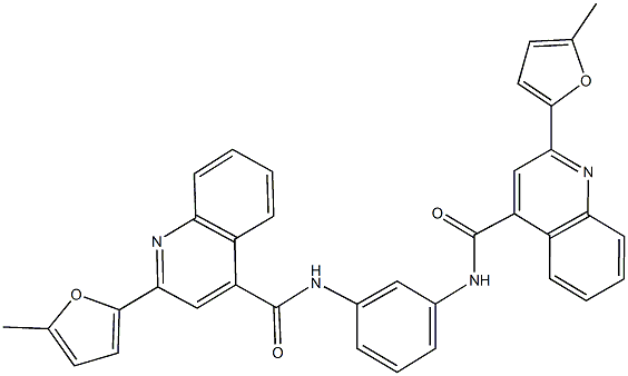 2-(5-methyl-2-furyl)-N-[3-({[2-(5-methyl-2-furyl)-4-quinolinyl]carbonyl}amino)phenyl]-4-quinolinecarboxamide Structure