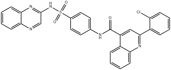 2-(2-chlorophenyl)-N-{4-[(2-quinoxalinylamino)sulfonyl]phenyl}-4-quinolinecarboxamide Structure