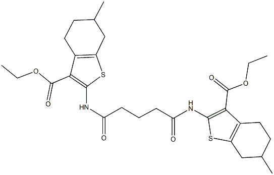 ethyl 2-[(5-{[3-(ethoxycarbonyl)-6-methyl-4,5,6,7-tetrahydro-1-benzothien-2-yl]amino}-5-oxopentanoyl)amino]-6-methyl-4,5,6,7-tetrahydro-1-benzothiophene-3-carboxylate Structure