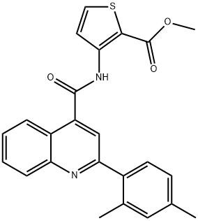 methyl 3-({[2-(2,4-dimethylphenyl)-4-quinolinyl]carbonyl}amino)-2-thiophenecarboxylate 化学構造式