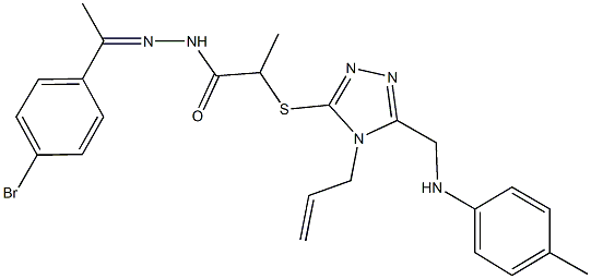 2-{[4-allyl-5-(4-toluidinomethyl)-4H-1,2,4-triazol-3-yl]sulfanyl}-N'-[1-(4-bromophenyl)ethylidene]propanohydrazide,438453-53-3,结构式