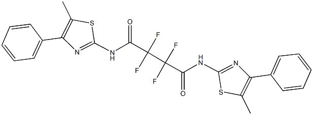 2,2,3,3-tetrafluoro-N~1~,N~4~-bis(5-methyl-4-phenyl-1,3-thiazol-2-yl)succinamide 化学構造式