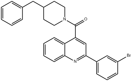 4-[(4-benzyl-1-piperidinyl)carbonyl]-2-(3-bromophenyl)quinoline 结构式