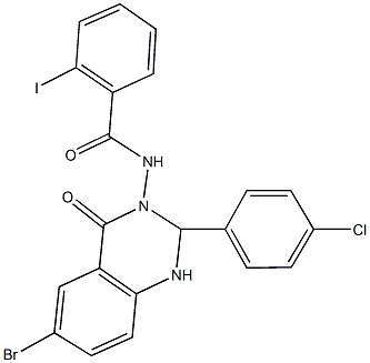 N-(6-bromo-2-(4-chlorophenyl)-4-oxo-1,4-dihydro-3(2H)-quinazolinyl)-2-iodobenzamide Structure