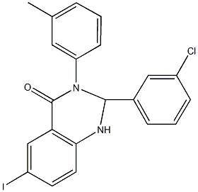 2-(3-chlorophenyl)-6-iodo-3-(3-methylphenyl)-2,3-dihydro-4(1H)-quinazolinone Structure