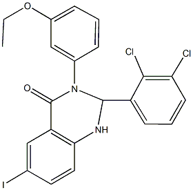 2-(2,3-dichlorophenyl)-3-(3-ethoxyphenyl)-6-iodo-2,3-dihydro-4(1H)-quinazolinone Structure