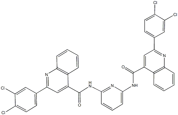 2-(3,4-dichlorophenyl)-N-[6-({[2-(3,4-dichlorophenyl)-4-quinolinyl]carbonyl}amino)-2-pyridinyl]-4-quinolinecarboxamide Struktur