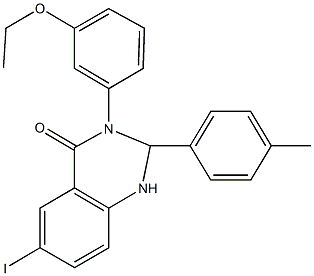 3-(3-ethoxyphenyl)-6-iodo-2-(4-methylphenyl)-2,3-dihydro-4(1H)-quinazolinone Structure
