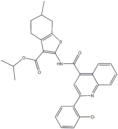 isopropyl 2-({[2-(2-chlorophenyl)-4-quinolinyl]carbonyl}amino)-6-methyl-4,5,6,7-tetrahydro-1-benzothiophene-3-carboxylate|