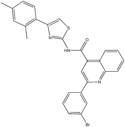 2-(3-bromophenyl)-N-[4-(2,4-dimethylphenyl)-1,3-thiazol-2-yl]-4-quinolinecarboxamide Structure