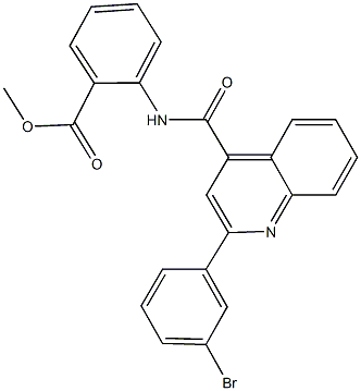methyl 2-({[2-(3-bromophenyl)-4-quinolinyl]carbonyl}amino)benzoate Struktur