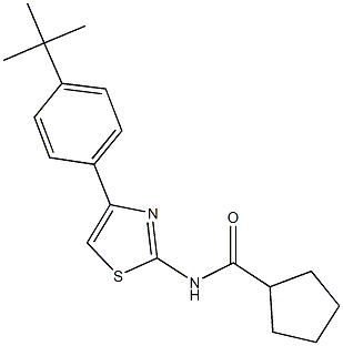 N-[4-(4-tert-butylphenyl)-1,3-thiazol-2-yl]cyclopentanecarboxamide Struktur