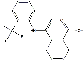 6-{[2-(trifluoromethyl)anilino]carbonyl}-3-cyclohexene-1-carboxylic acid Struktur