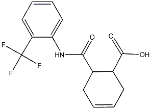 6-{[2-(trifluoromethyl)anilino]carbonyl}-3-cyclohexene-1-carboxylic acid 结构式