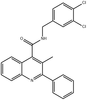 N-(3,4-dichlorobenzyl)-3-methyl-2-phenyl-4-quinolinecarboxamide Structure